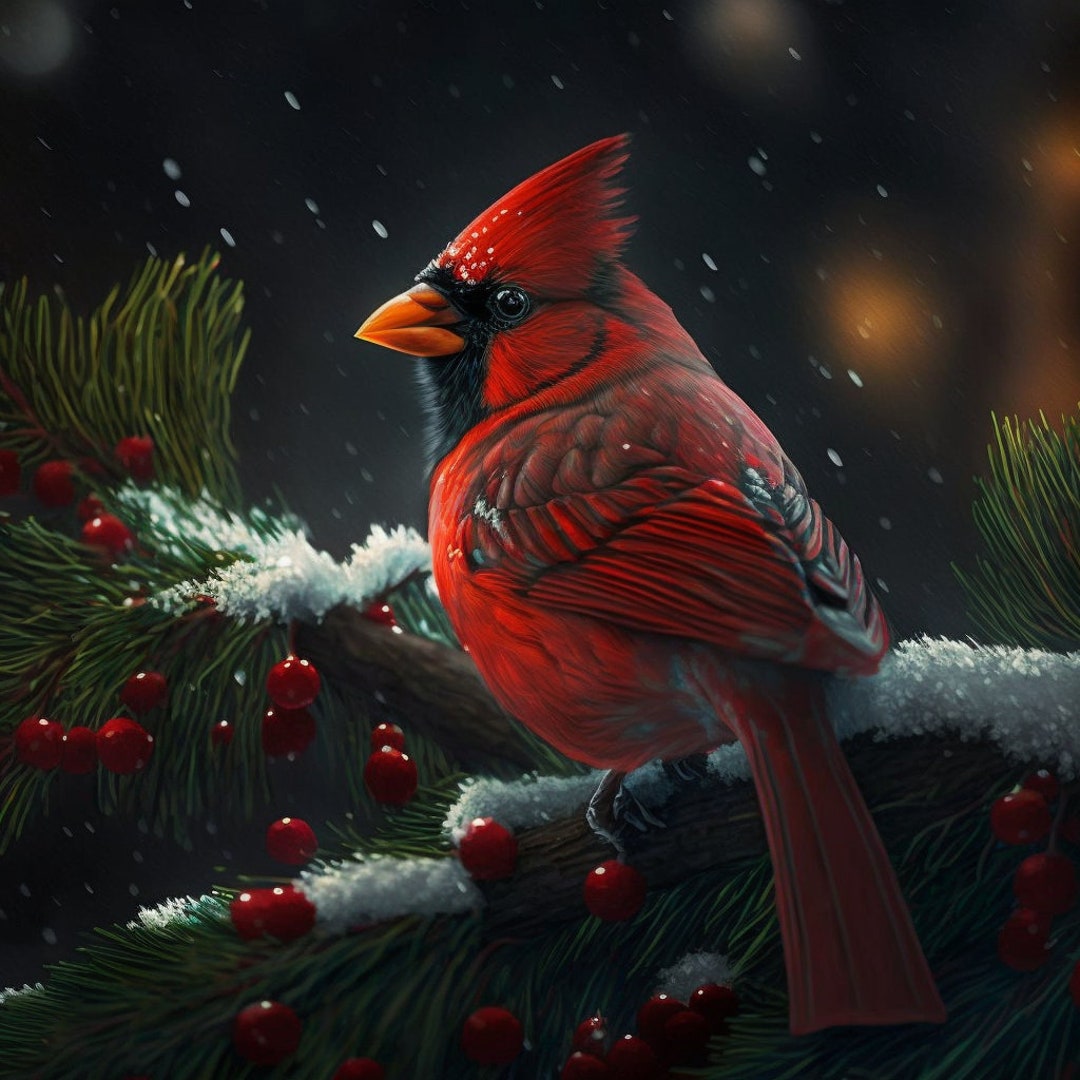 A Redbird Christmas Cross Stitch Pattern Etsy