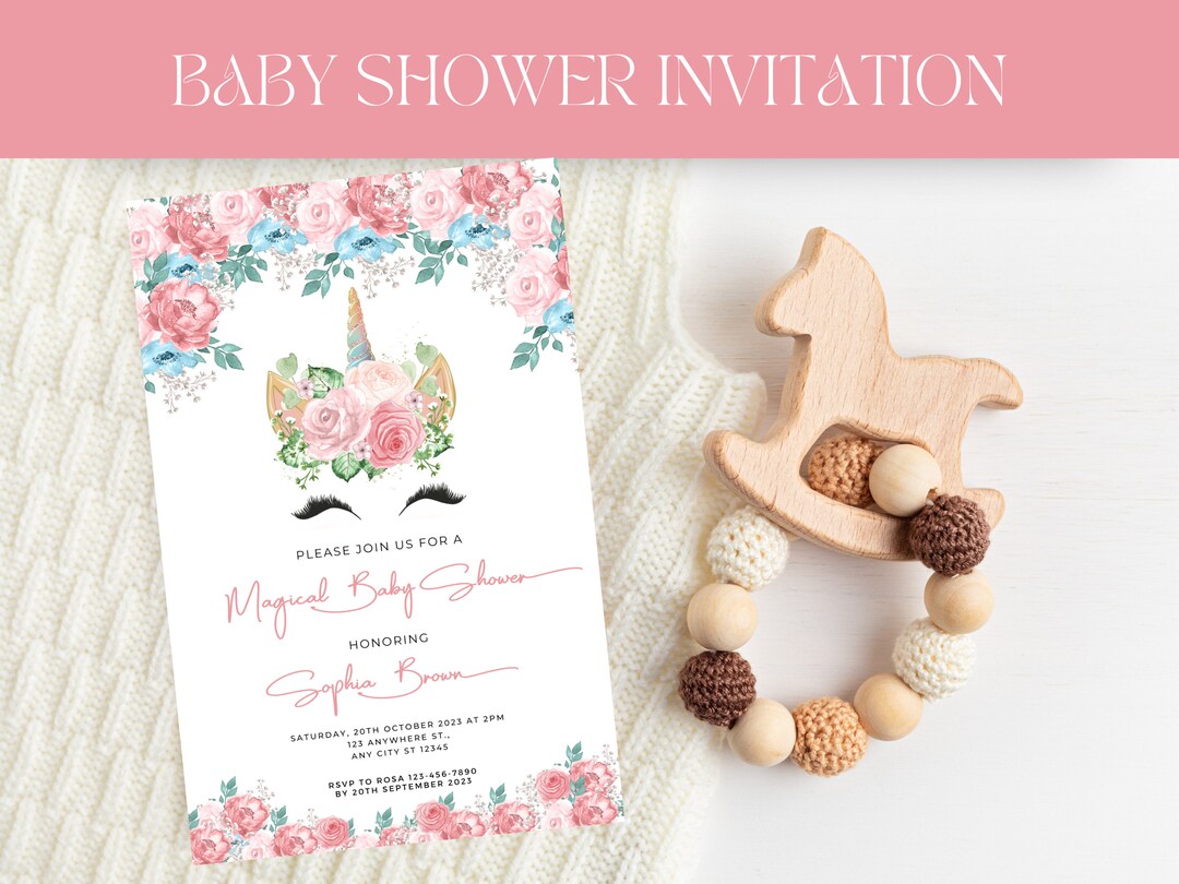 Printed Baby Shower Invitation Baby Shower Invitation Set Etsy