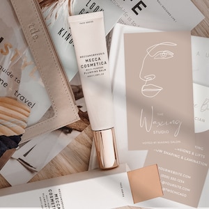 Waxing Business Cards, Esthetician Business Card, Card Template, Esthetician Forms, Salon Marketing, Minimalist, Beauty Salon Business Card