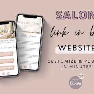 Instagram Link in Bio, Salon Landing Page, Insta Bio, Link in Bio Webpage Template, IG Bio Link, Instagram Website, Hair Stylist, Nail Tech