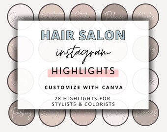 Boho Beauty Salon Instagram Highlight Covers, Hair Stylist Templates, Hair Salon Instagram, Haircare Highlights, Social Media