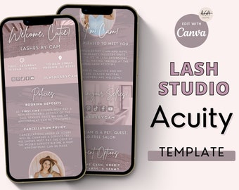 Lash Tech Acuity Scheduling Site Template, Esthetician Acuity Buchungsseite, Lash Artist DIY Acuity Website Template, Lash Studio Scheduling