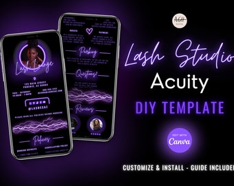 Lash Tech Acuity Scheduling Site Template, Esthetician Acuity Booking Site, Lash Artist DIY Purple Website Template, Lash Studio Scheduling