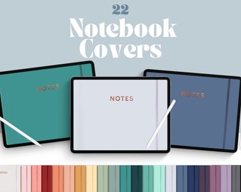 22 Digitale NotizbuchHüllen, Goodnotes Cover, Notability Cover, Journal Cover, Notebook Cover PNG, Digitaler Planer, Querformat