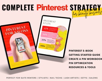 Pinterest Marketing Strategie eBook, Salon Marketing, Pinterest Planner für Salons, Pinterest Digital Marketing Workbook, Content Kalender