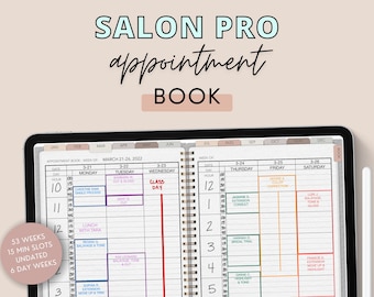 Salon Appointment Book, Digital Appointment Book, Goodnotes, iPad Planner, 15 Minute, Appointment Planner, Appt, Hair Stylist, Nail Tech