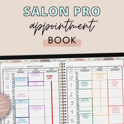 Salon Appointment Book Digital Appointment Book Goodnotes Etsy