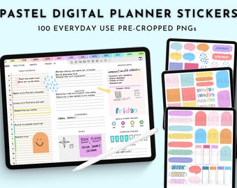 Niedliche digitale Sticker, Goodnotes Sticky Notes, digitale Sticky Notes, Sticker, iPad Sickers, digitale Planner Notes, Boho Aesthetic