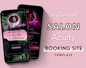 Customized Acuity Scheduling Site, Acuity Booking Site Design, Salon Lash Hair Stylist Nail Tech Brow Acuity Website Glowup