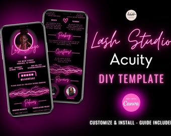Lash Tech Acuity Scheduling Site Template, Esthetician Acuity Buchungsseite, Lash Artist DIY Acuity Website Template, Lash Studio Scheduling