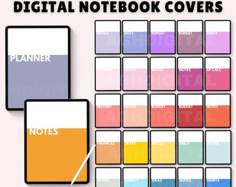 30 Digital Notebook Covers, Minimalist Goodnotes Cover, Notability Cover, Journal Cover, Notebook Cover PNG, Digital Planner, Portrait