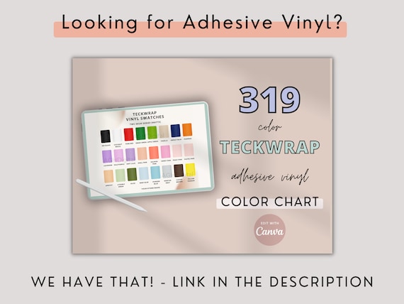 UPDATED Teckwrap HTV Color Chart, Heat Transfer Vinyl Color Chart, Canva,  Color Samples, Vinyl Swatches, Tekwrap, Printable, Editable 