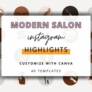 40 Modern Beauty Instagram Highlight Covers, Canva, Editable, Custom, Social Media, Blogger, Makeup, Hair, Salon, Influencer, Templates, New