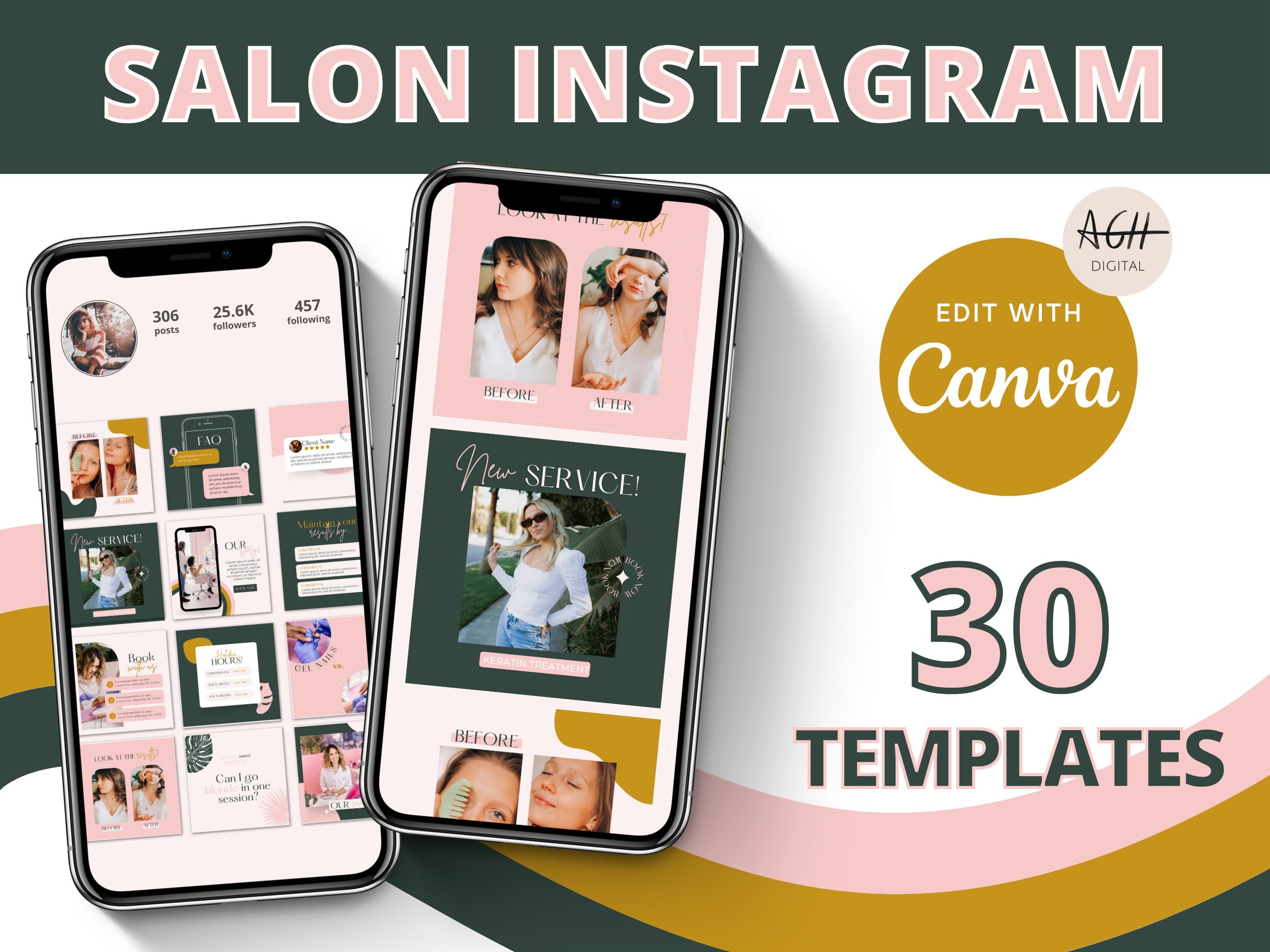 30 Beauty Salon Instagram Templates, Canva Template, Instagram Posts ...