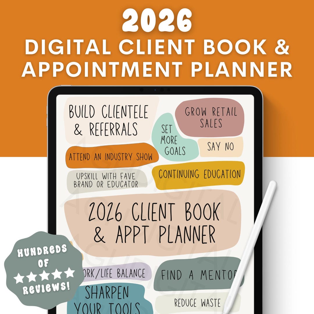 2026 Digital Client Book, Salon Appointment Book, Client Notes ...