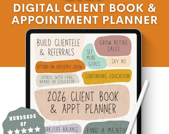 2026 Digitales Kundenbuch, Salon Terminkalender, Kundennotizen, Goodnotes, iPad, Terminplaner, Friseur, Kosmetikerin