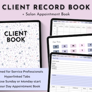 Client Record Book, Digital Client Book, Salon Appointment Book, Client Notes, Goodnotes, iPad, Appointment Planner, Hair Stylist, Nail Tech