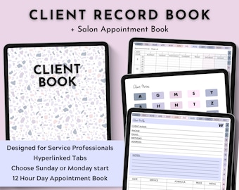 Kundenstammbuch, Digitales Kundenbuch, Salonterminbuch, Kundennotizen, Goodnotes, iPad, Terminplaner, Hair Stylist, Nail Tech
