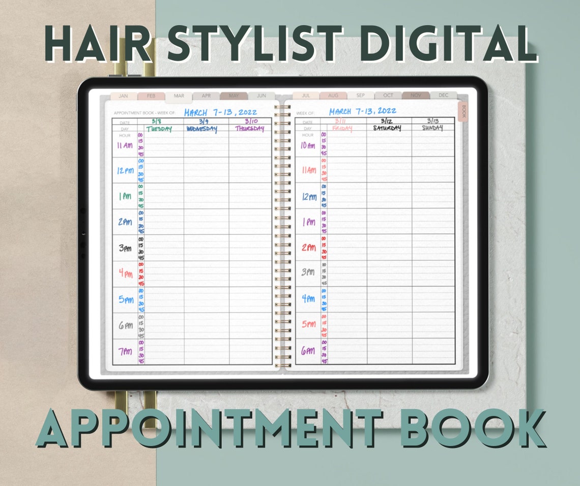 Salon Appointment Book Digital Appointment Book Goodnotes Etsy
