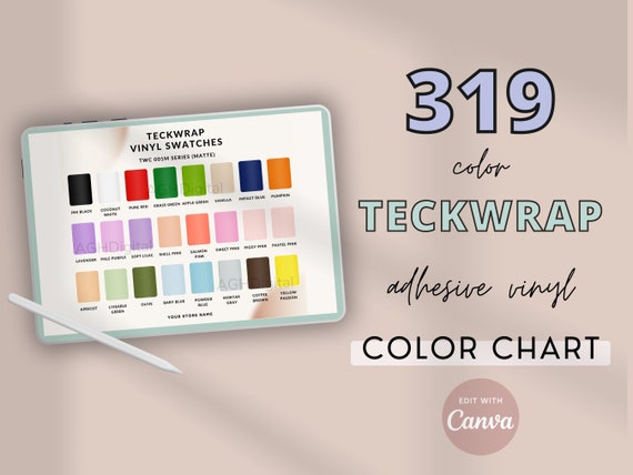 Editable Cricut Vinyl Color Chart, Floral Permanent Vinyl Color