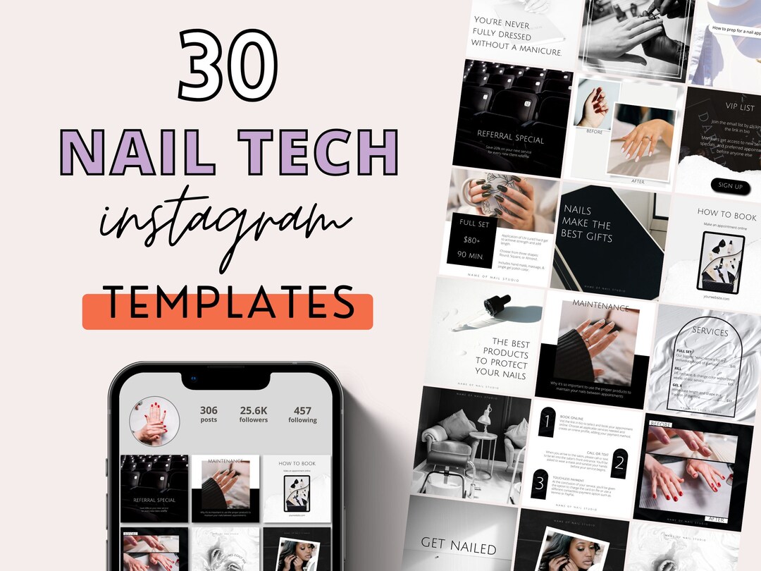 30 Nail Salon Instagram, Nail Tech Instagram Template, Social Media ...