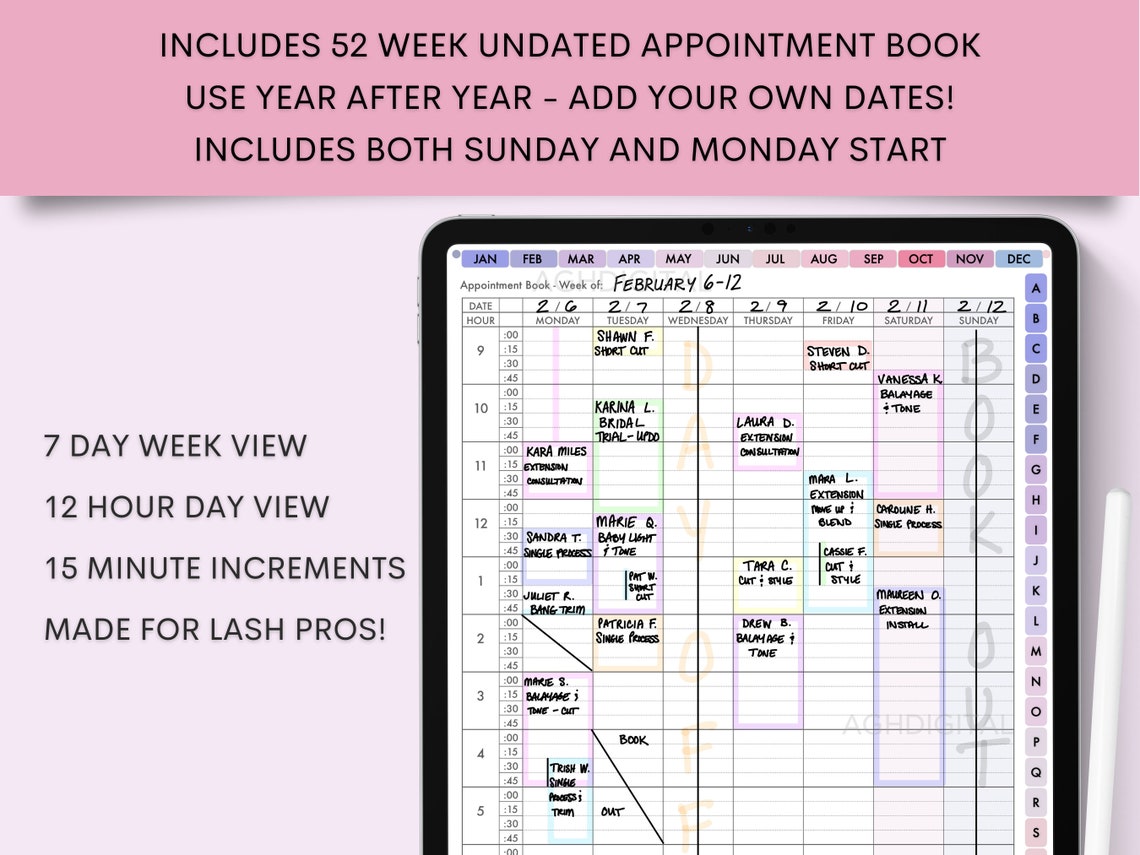 Nail Client Record Book, Digital Client Book, Salon Appointment Book ...