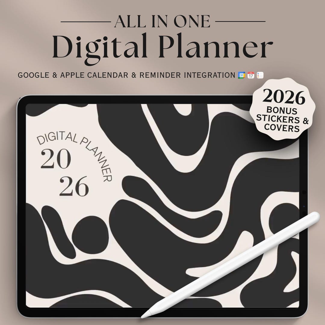 All in One Minimal 2026 Digital Planner, Goodnotes Planner, 2026 Daily ...