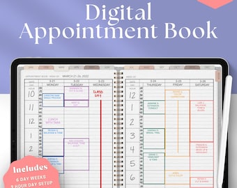 Salon Terminplaner, Digitaler Terminplaner, Goodnotes, iPad Planer, 15-Minuten, Terminplaner, Appt, Hair Stylist, Nail Tech