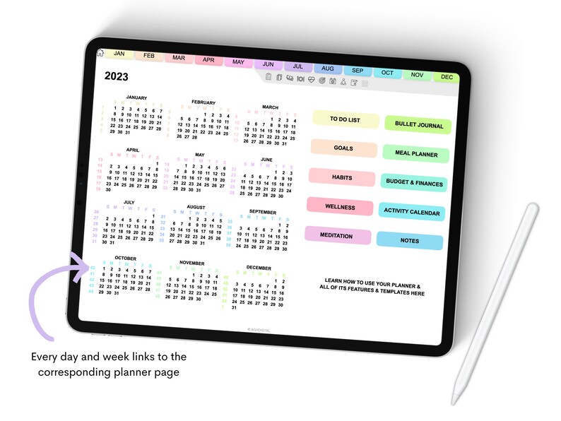 Minimal 2023 Digital Planner Goodnotes Planner 2023 Daily Etsy