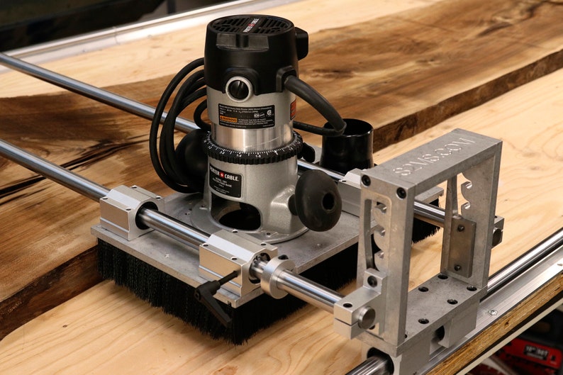 Slab Flattening Router Jig With Adjustable Height No Rails