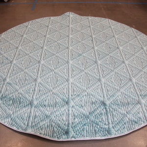 3 Feet Round Midcentury Modern Traditional Wool Polyester Handcrafted Rug
