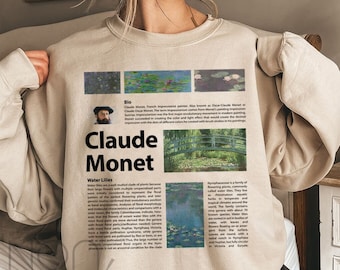 Claude Monet Water Lilies Sweatshirt, Art Lover Gift