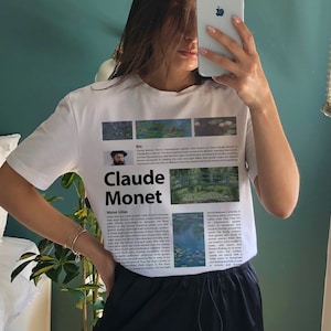 Claude Monet T-Shirt, Water Lilies ,Art Lover, Aesthetic Art T-Shirt