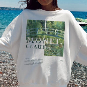 Claude Monet Sweatshirt, The Water-Lily Pond, Art Sweatshirt, Monet Crewneck, Aesthetic Art, Artsy Clothes, Fine Art Clothes