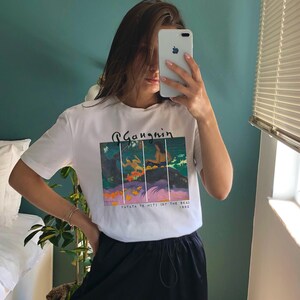 Paul Gauguin Fatata te Miti (By the Sea) T-Shirt,Fine Art Print, Impressionist Tee ,Figurative Art Shirt ,Modern Art,Gauguin Crewneck