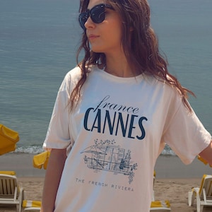 Cannes T Shirt,France Shirt, Cote D'azur Shirt, French Riviera, France Souvenir,Europe Trip, France Traveller Gift