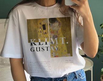 Gustav Klimt T-Shirt, The Kiss, Art Shirt, Monet Crewneck, Aesthetic Art, Artsy Clothes, Fine Art Clothes