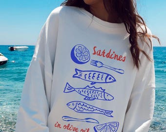 Sardines Fish Sweatshirt: Ocean Inspired Style Italian Food