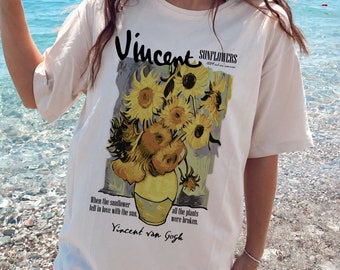 Van Gogh Sunflowers T-Shirt: Art Lover Crewneck Tee