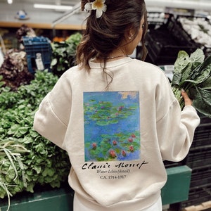 Claude Monet Sweatshirt,Monet Water Lilies,Monet Gifts,Art Sweatshirt,Artsy Crewneck,Monet Lovers Gift,Art Sweatshirt,Artist Sweater