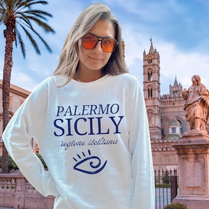 Palermo Italy Sweatshirt,Sicily Sweatshirt,Italian Clothing,Italy Vacation Crewneck,Italian Gifts,Palermo Sicily Gift,Sicilia Sweatshirt
