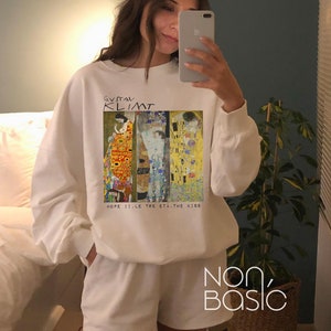 Gustav Klimt Hope II,Le Tre Età,The Kiss,Art Sweatshirt, Klimt Crewneck, Aesthetic Art,Artsy Sweater,Klimt Lovers Gift,Klimt Long Sleeve