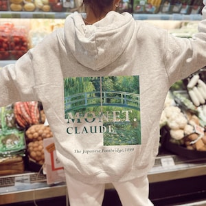Claude Monet The Japanese Footbridge Hoodie, Monet  Sweatshirt, Vintage Art Sweater ,Art Graphic Hoodie ,Fine Art Clothing