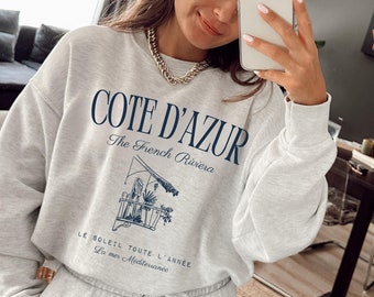 Cote D'azur Sweatshirt: French Riviera Souvenir