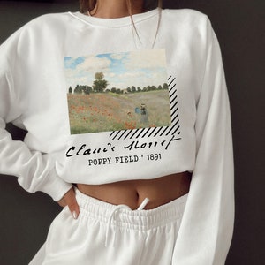 Claude Monet Poppy Field Sweatshirt,Monet Sweatshirt, Vintage Art Sweater,Art Graphic Hoodie ,Fine Art Clothing,Art Lovers Gift,Monet Hoodie