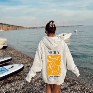 Sicily Lemon Market Hoodie,Italy Sweatshirt ,Sicily Vacation Sweater,Sicilian Gifts,Italy Coast Sweatshirt,Sicilia Hoodie