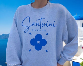 Santorini Greece Sweatshirt: Unisex Travel Crewneck