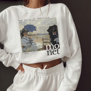 Monet &#39;Strand bei Trouville&#39; Kunst Sweatshirt