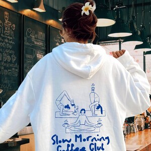 Slow Morning Coffee Club Hoodie - Unisex Cotton Blend