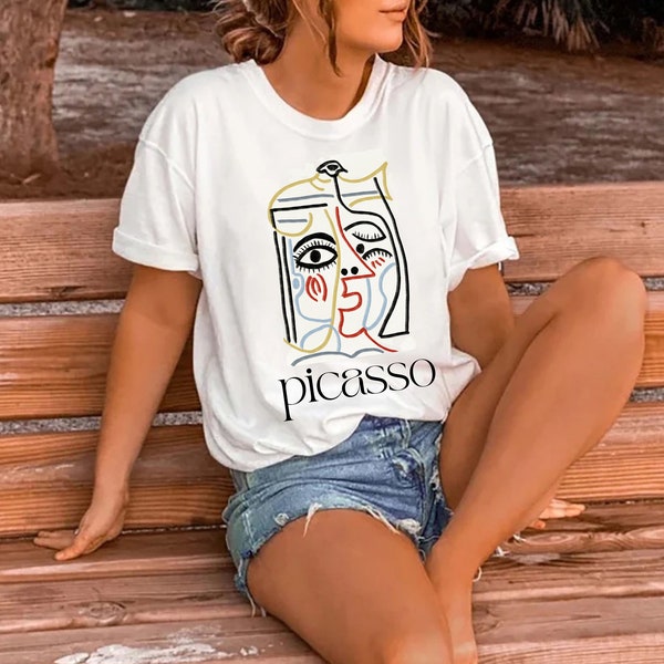 Pablo Picasso Drawing T-Shirt, Pablo Picasso Aesthetic Shirt,Picasso Cubic Sketching,Art Crewneck , Cubism Clothes ,Picasso Lovers,Art Shirt